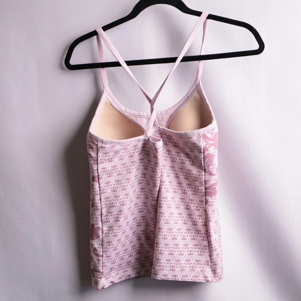 Athleta Womens Lavender Purple Damask Print Camisole Yoga Tank Top 36B Workout - Picture 4 of 5